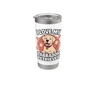 Amo il mio Labrador Retriever Bicchiere termico in acciaio inox doppia parete
