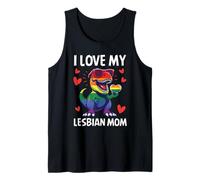 Amo Il Mio Lesbiche Mamma Orgoglio Arcobaleno Queer Alleato T-Rex Dino Canotta