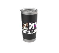 Amo il mio Papillon Bicchiere termico in acciaio inox doppia parete