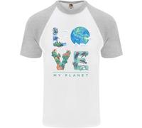 Amo Il Mio Pianeta Cambiamento Climatico Ambiente Maglietta Da Baseball S/S Uomo