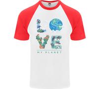 Amo Il Mio Pianeta Cambiamento Climatico Ambiente Maglietta Da Baseball S/S Uomo