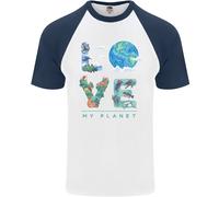 Amo Il Mio Pianeta Cambiamento Climatico Ambiente Maglietta Da Baseball S/S Uomo