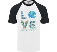 Amo Il Mio Pianeta Cambiamento Climatico Ambiente Maglietta Da Baseball S/S Uomo