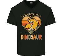 Amo Il Mio Piccolo Drago Drago Barbuto Uomo V-Neck T-Shirt In Cotone