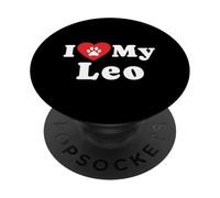 Amo il mio proprietario di cane Leo Amante dei cani PopSockets PopGrip Adesivo