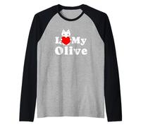 Amo Il Mio Proprietario di Olive Cat Amante dei Gattini Maglia con Maniche Raglan