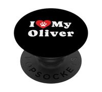 Amo il mio proprietario di Oliver Dog Amante dei cani PopSockets PopGrip Adesivo