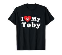 Amo Il Mio Proprietario di Toby Dog Amante dei Cani Maglietta