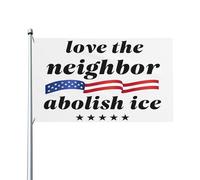 Amo il mio prossimo Abolire il ghiaccio Proteste con bandiere Bandiere da giardino 3x5 Stendardo da esterno