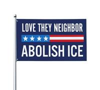 Amo il mio prossimo Abolire il ghiaccio Proteste con bandiere Bandiere da giardino 3x5 Stendardo da esterno