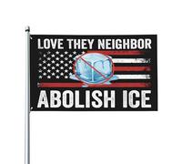 Amo il mio prossimo Abolire il ghiaccio Proteste con bandiere Bandiere da giardino 3x5 Stendardo da esterno