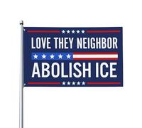 Amo il mio prossimo Abolire il ghiaccio Proteste con bandiere Bandiere da giardino 3x5 Stendardo da esterno