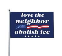 Amo il mio prossimo Abolire il ghiaccio Proteste con bandiere Bandiere da giardino 3x5 Stendardo da esterno