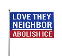 Amo il mio prossimo Abolire il ghiaccio Proteste con bandiere Bandiere da giardino 3x5 Stendardo da esterno