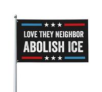 Amo il mio prossimo Abolire il ghiaccio Proteste con bandiere Bandiere da giardino 3x5 Stendardo da esterno