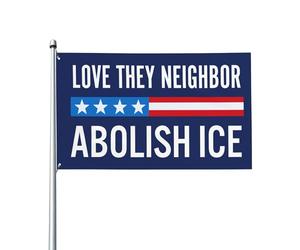 Amo il mio prossimo Abolire il ghiaccio Proteste con bandiere Bandiere da giardino 3x5 Stendardo da esterno