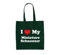 Amo Il Mio Schnauzer Miniatura - Borsa In Tela - Cane Cucciolo Animale Canino