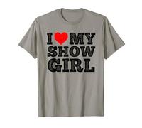 Amo Il Mio Showgirl Red Heart Girls Girls Men Maglietta
