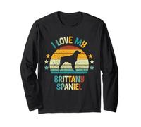 Amo il mio Springer Spaniel inglese Silhouette Vintage Maglia a Manica