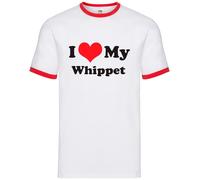 Amo Il Mio Whippet - Ringer Da Uomo - Regalo Per Proprietari Di Cani Cuccioli