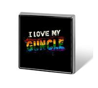 Amo il mio zio gay Spilla quadrata smaltata Spilla Bottone Distintivi Decorazione Cappello Abbigliamento Borsa Accessori Regalo Artigianato