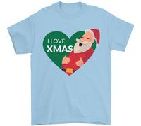 Amo Il Natale Babbo Natale Maglietta Da Uomo 100% Cotone
