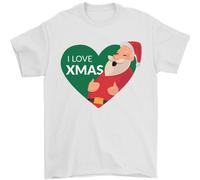Amo Il Natale Babbo Natale Maglietta Da Uomo 100% Cotone