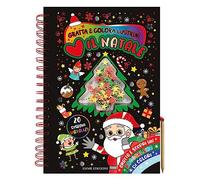 Amo il Natale. Gratta e colora lustrini. Ediz. illustrata. Con matita di legno