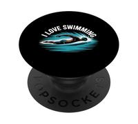Amo il nuoto, espressione della passione acquatica PopSockets PopGrip Adesivo