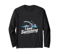 Amo il nuoto, lo spirito vibrante degli sport acquatici Maglia a Manica