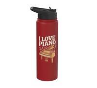 Amo il pianoforte Musical Entusiast Design Stainless Steel Insulated Water Bottle