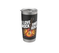Amo il rock and roll Guitar Burst Bicchiere termico in acciaio inox doppia parete