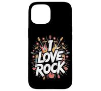 Amo il rock Bold Guitar Music Explosion Custodia per iPhone 15
