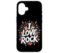 Amo il rock Bold Guitar Music Explosion Custodia per iPhone 16