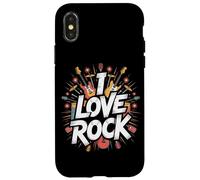 Amo il rock Bold Guitar Music Explosion Custodia per iPhone X/XS
