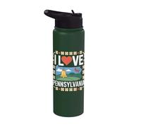 Amo il simbolo dello stato del Pride della Pennsylvania Stainless Steel Insulated Water Bottle