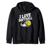 Amo il softball Passion Ball Dynamic Motion Felpa con Cappuccio