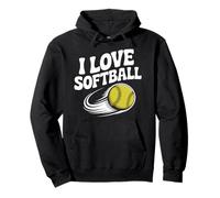 Amo il softball Passion Ball Dynamic Motion Felpa con Cappuccio