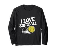 Amo il softball Passion Ball Dynamic Motion Maglia a Manica