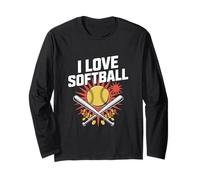 Amo il softball Pride Passion Lo spirito di squadra Maglia a Manica