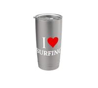 Amo il surf - I Love Surfing Bicchiere termico in acciaio inox doppia parete