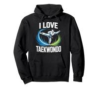 Amo il Taekwondo Entusiast Pride Felpa con Cappuccio