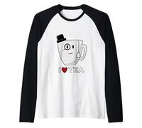 Amo Il tè I Love Tea Maglia con Maniche Raglan