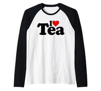 Amo Il tè per Il Cuore Maglia con Maniche Raglan