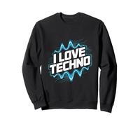Amo il Techno Festival Party Wave Felpa
