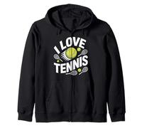 Amo il Tennis Sport Appassionati Felpa con Cappuccio