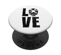 Amo il teschio gotico da collezione di dischi in vinile Old School PopSockets PopGrip Adesivo