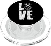 Amo il teschio gotico da collezione di dischi in vinile Old School PopSockets PopGrip per MagSafe