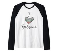 Amo la Bandiera della Bulgaria nel Cuore Maglia con Maniche Raglan