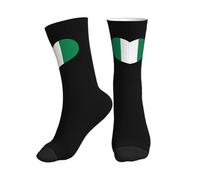 Amo La Bandiera Della Nigeria, Il Cuore Nigeriano Donna Uomo Calze Da Trekking Anti-Attrito Calzini Termici Leggeri Calze Escursionismo Per Sport Running Lunga Distanza